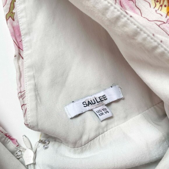 Sau Lee Posey Dress Floral Ruched Size 10 - Picture 9 of 15